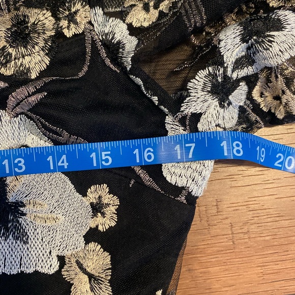 Adrianna Papell Modest Party dress, Black metallic embroidered gown - Picture 7 of 7